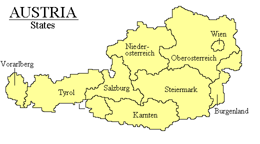 نقشه اتریش